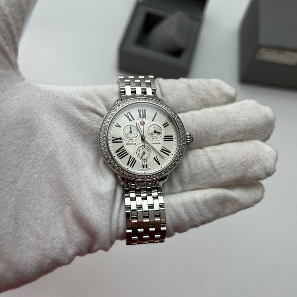 💖Michele Serein💖Diamond Silver Dial Chronograph 40mm Stainless Steel Ladi… - Picture 4 of 17